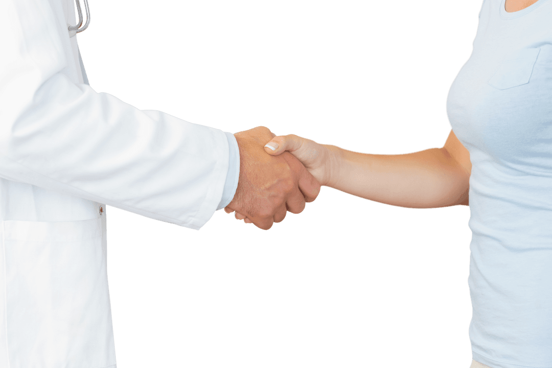 Transparent Doctor and Patient Shaking Hands