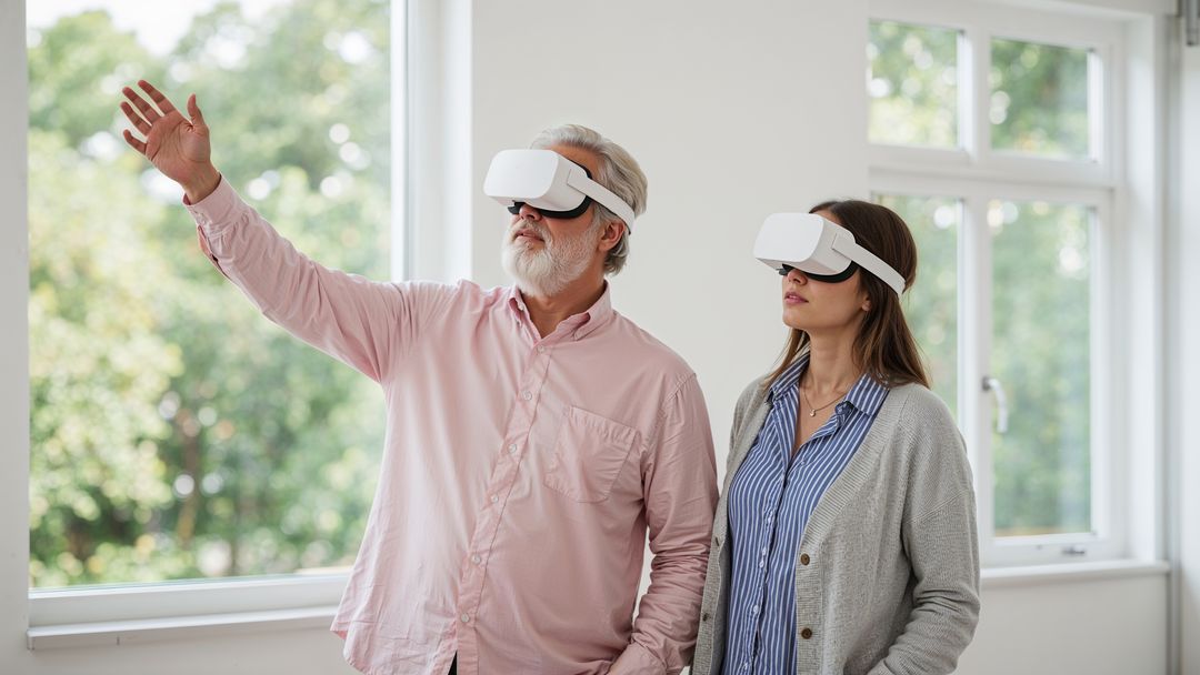 Father and Daughter Engaging with Virtual Reality Technology