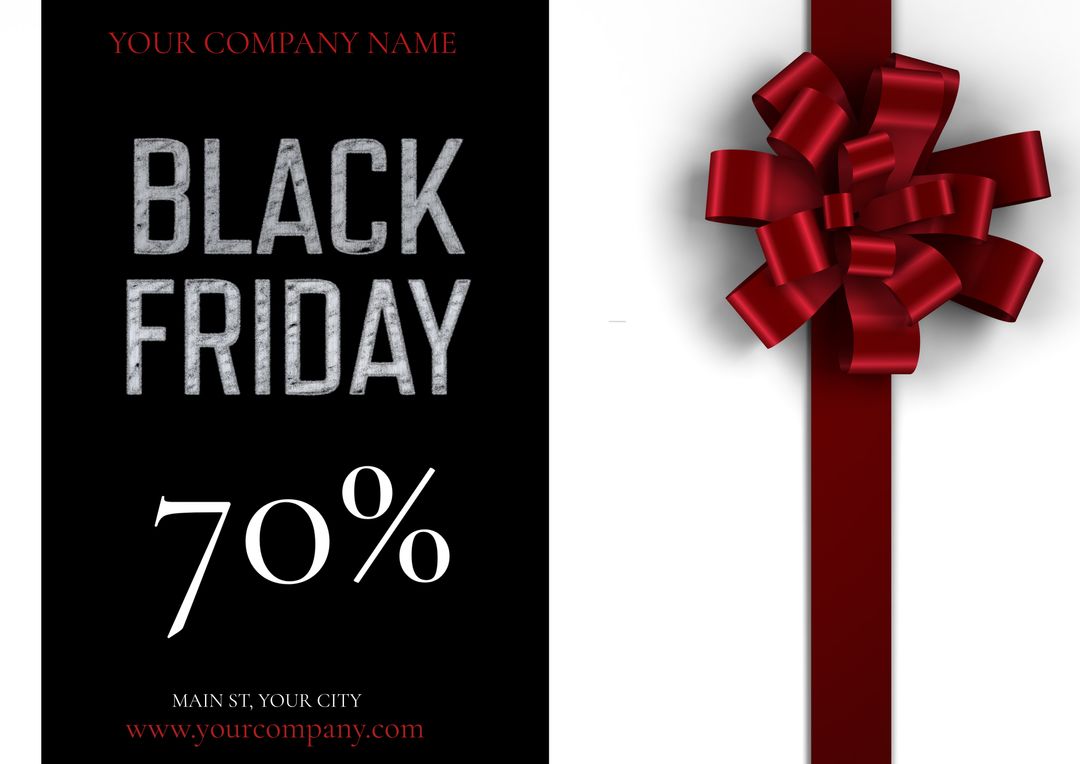 Black Friday Sale Banner with 70 Percent Discount Highlight