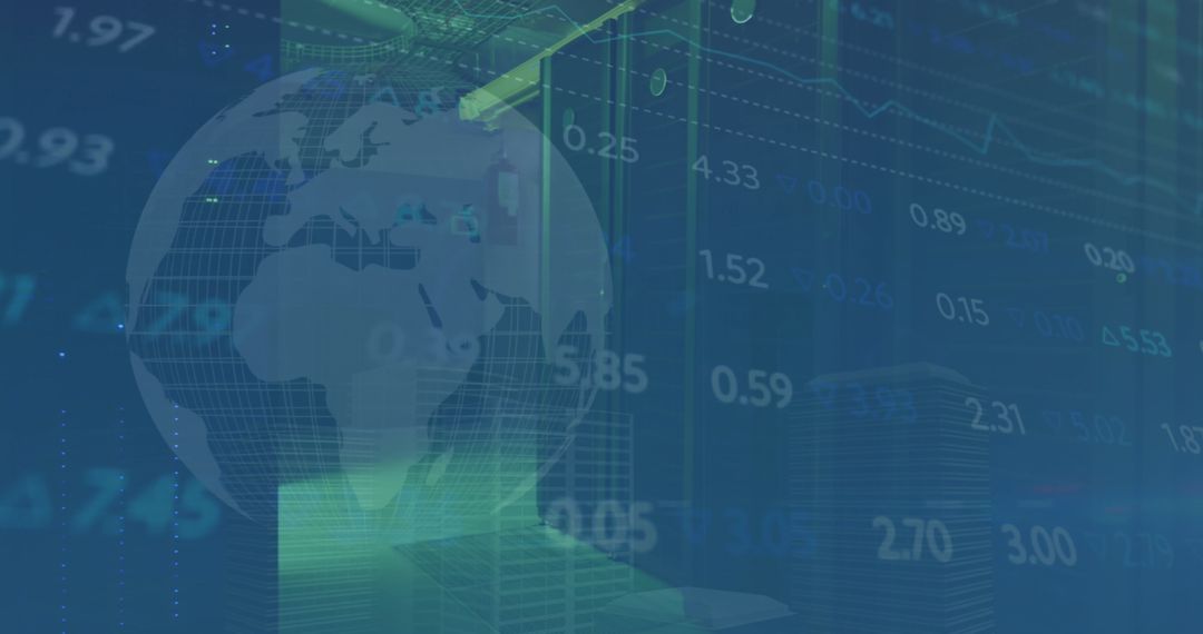 Digital Globe Overlay on Data Center Representing Global Network Security