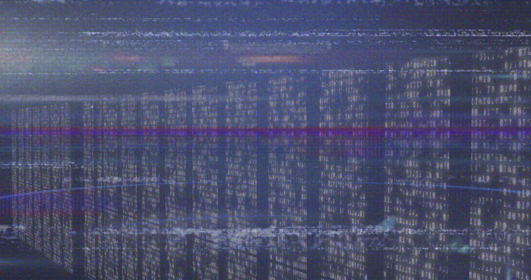 Abstract digital interface with interference patterns