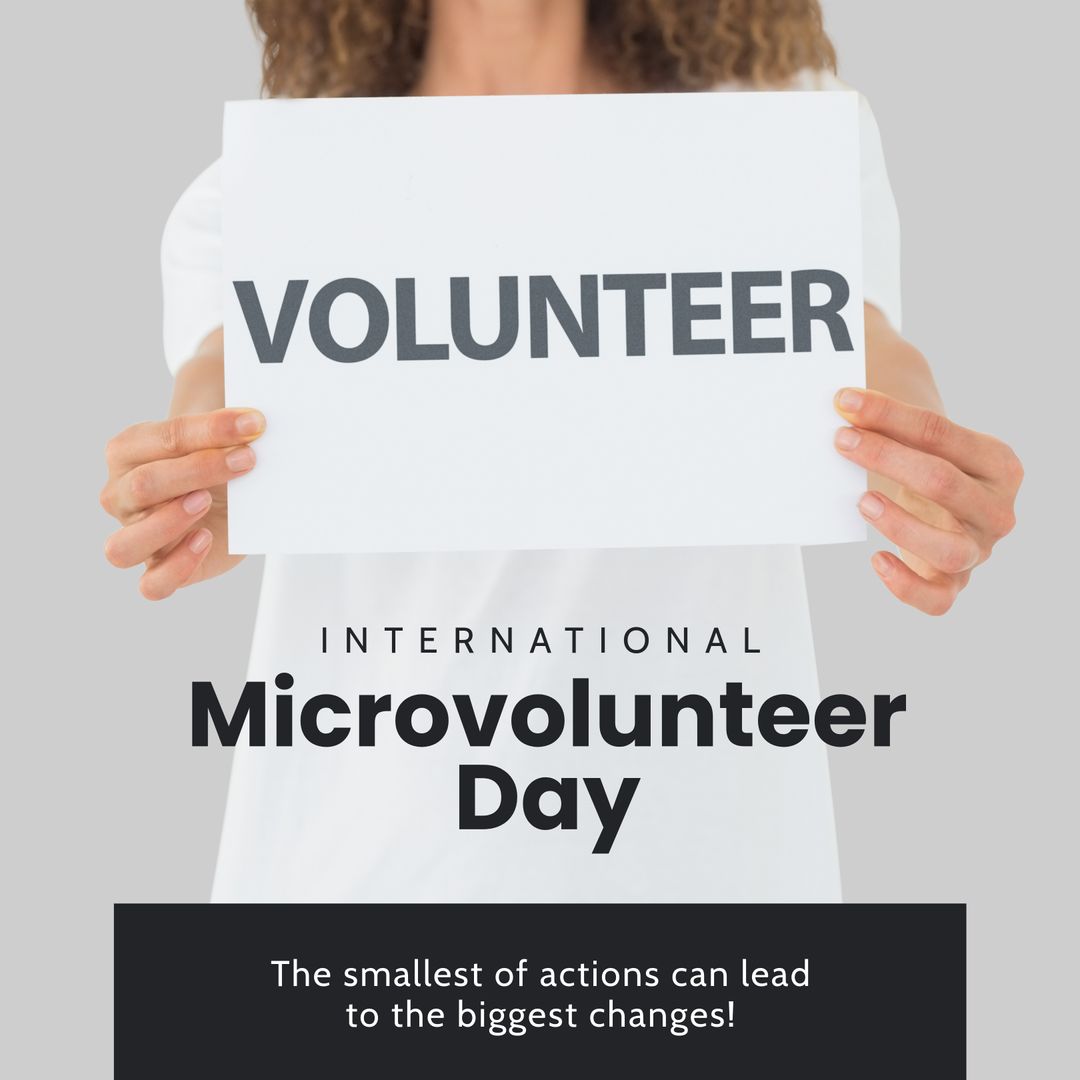 International Microvolunteer Day Promotion with Help Sign