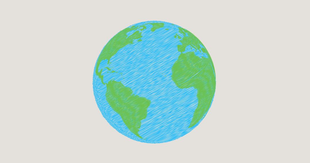 Earth Illustration in Blue and Green on Grey Background