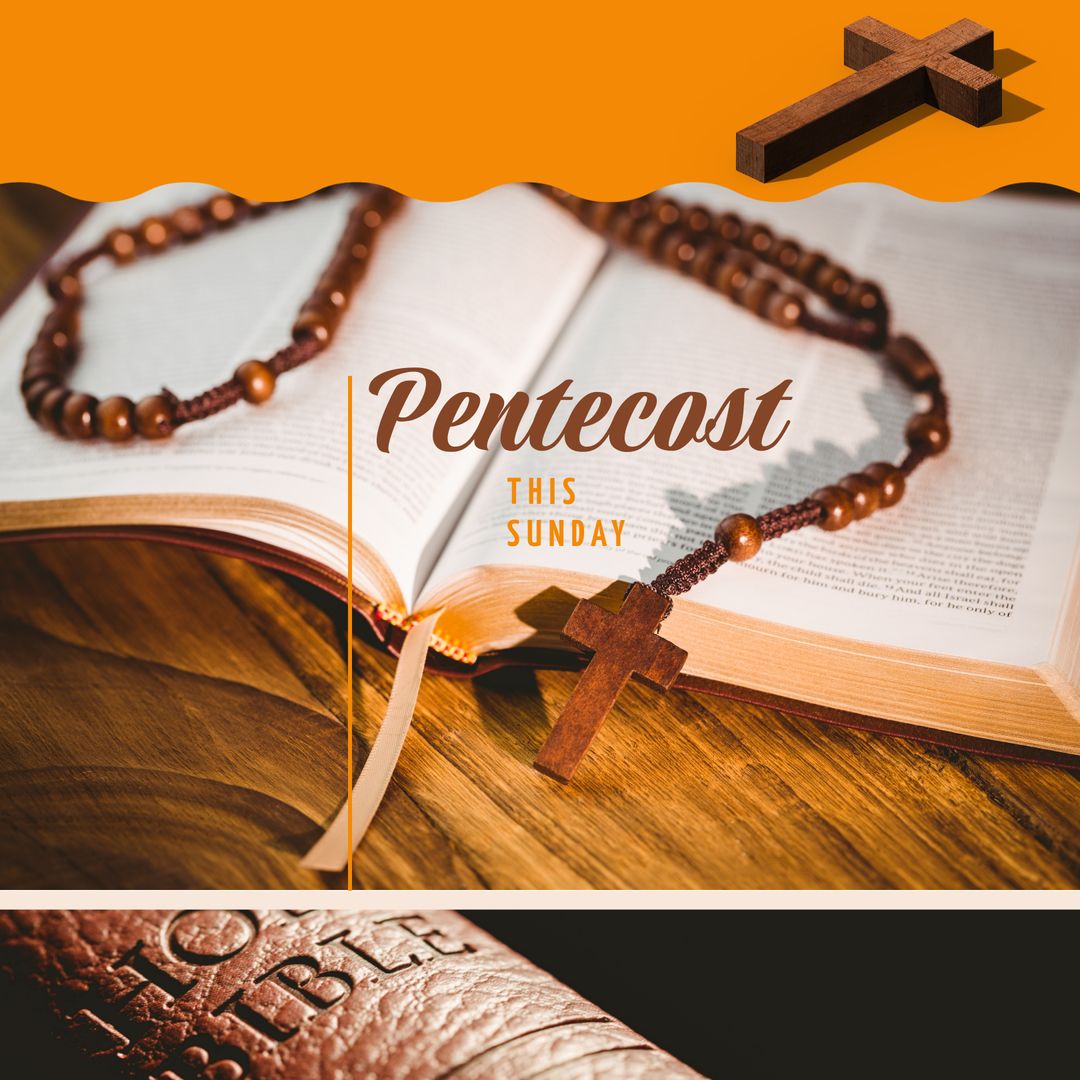 Pentecost Celebration with Rosary and Bible Symbolism