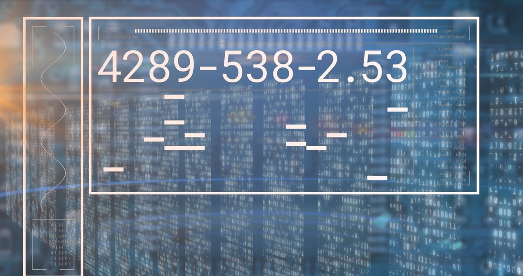 Futuristic Data Visualization with Numeric Interface Overlay