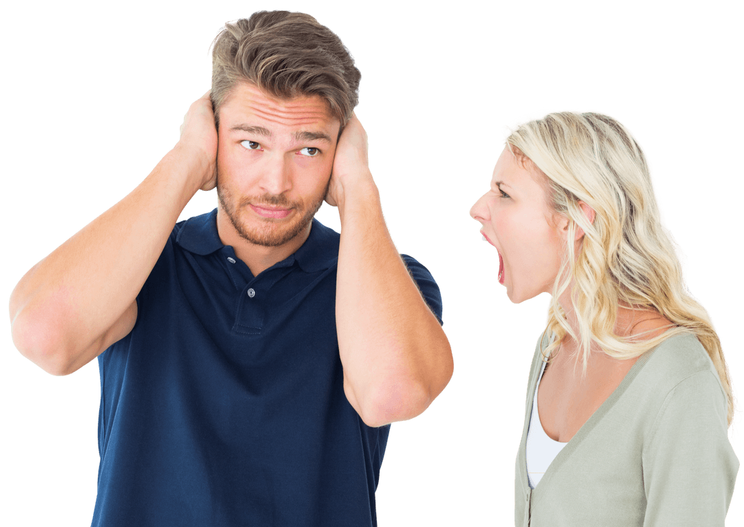 Man Ignoring While Woman Shouting Transparent Background