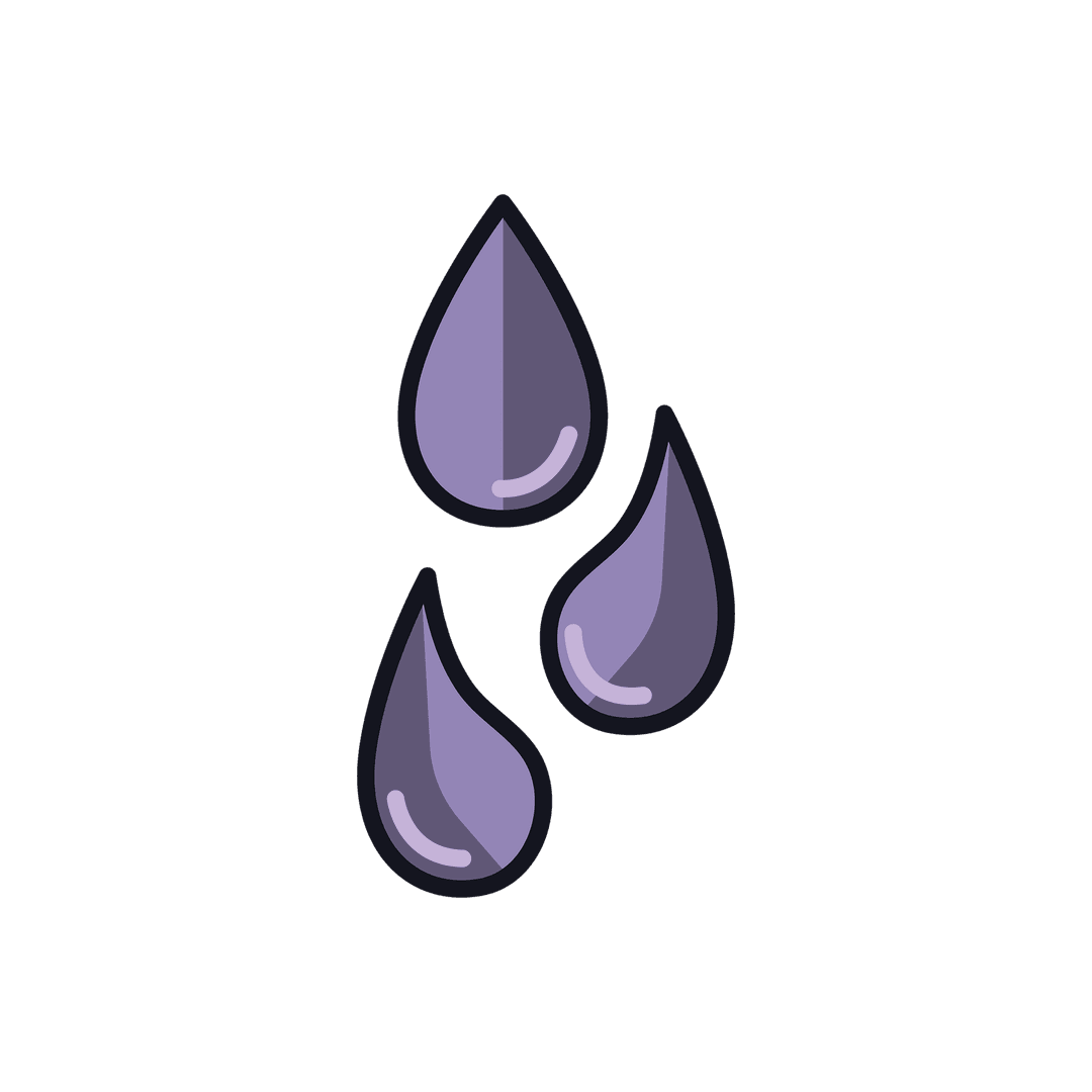 Digital Water Drops on Transparent Background with Vector Illustration