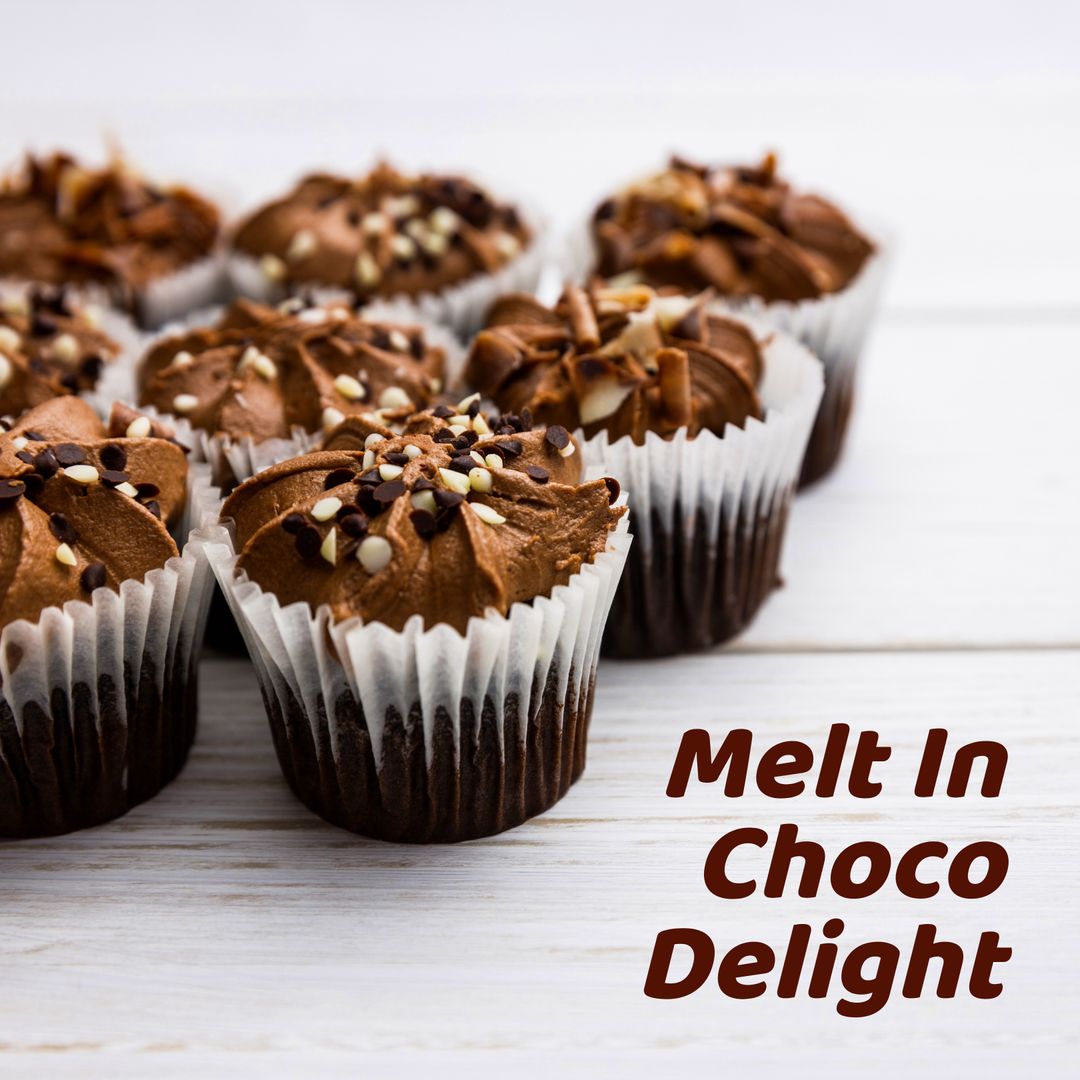 Assorted Chocolate Cupcakes with Swirled Frosting on Light Table