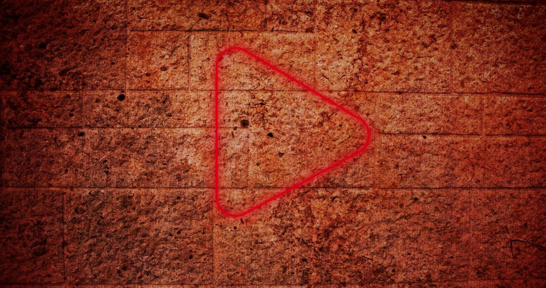 Red Play Button Icon on Rusty Wall Texture Background - Free Images, Stock Photos and Pictures on Pikwizard.com