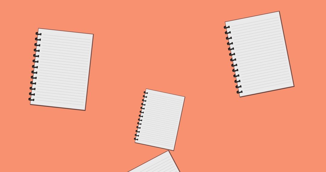 Spiral Notebooks on Bright Red Background for Book Lovers Day