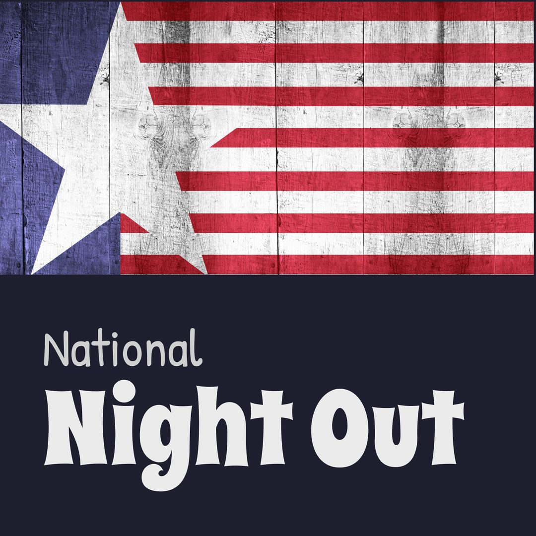 National Night Out Event Poster with American Flag Background - Download Free Stock Templates Pikwizard.com