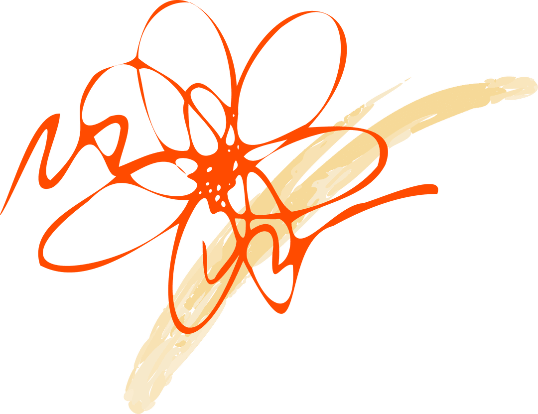 Expressive abstract shape with transparent canvas
