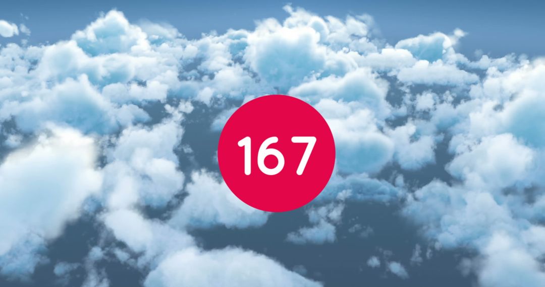 Number 167 Over Clouds Symbolizing Digital Communication