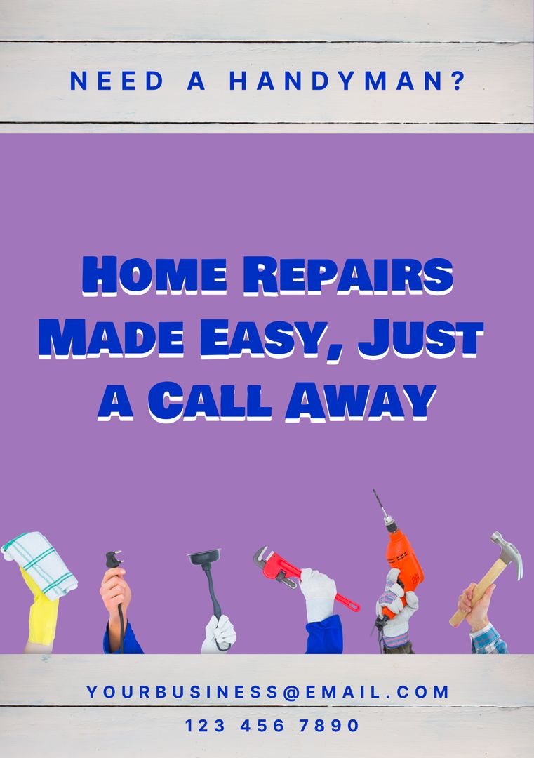 Handyman Services Promotion with Vibrant Tools Imagery - Download Free Stock Templates Pikwizard.com