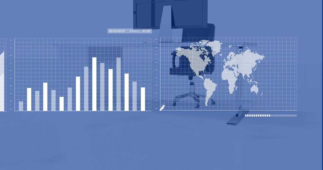 Global Finance Data and Business Concepts in Modern Office