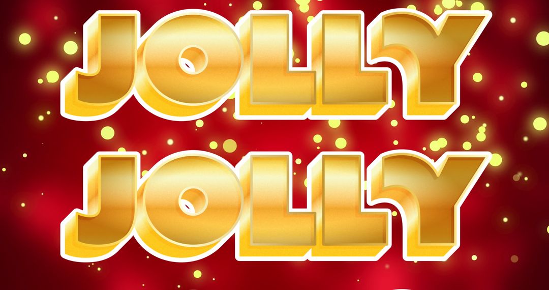 Jolly Gold Text on Festive Red Background