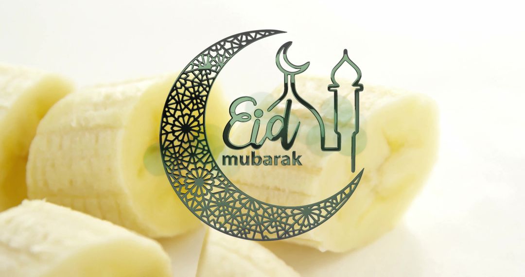 Eid Mubarak Calligraphy on Sliced Bananas