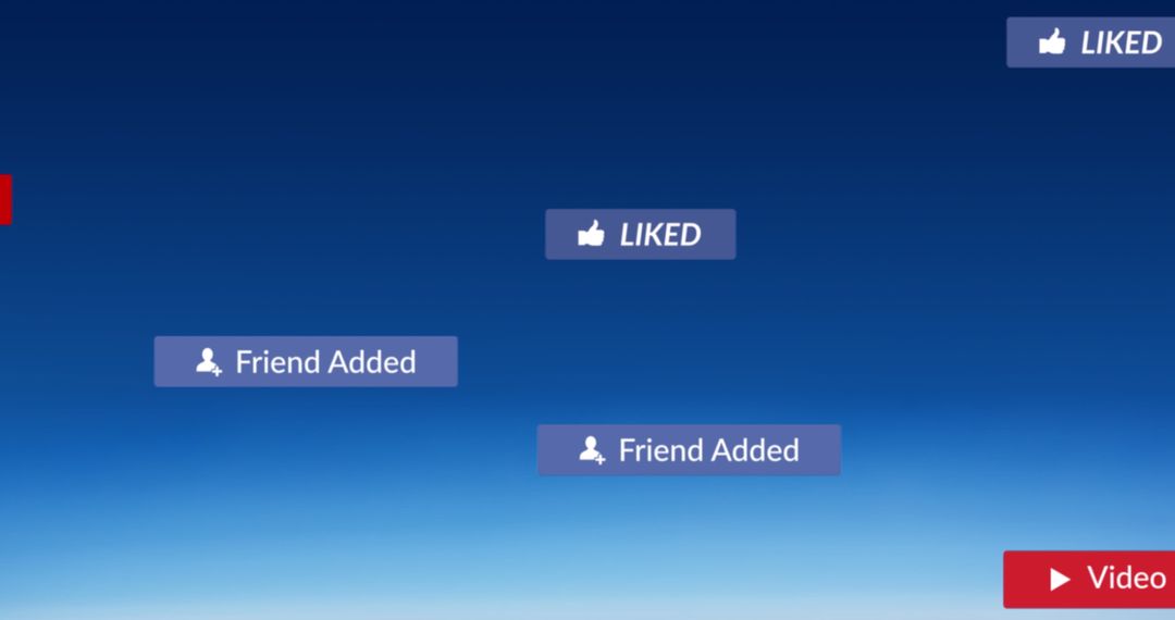 Social Media Interaction Icons on Blue Background