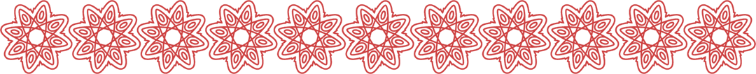 Red Decorative Pattern Border on Transparent Background