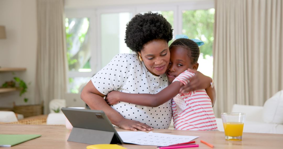 Loving Mother and Daughter Bonding Over Learning