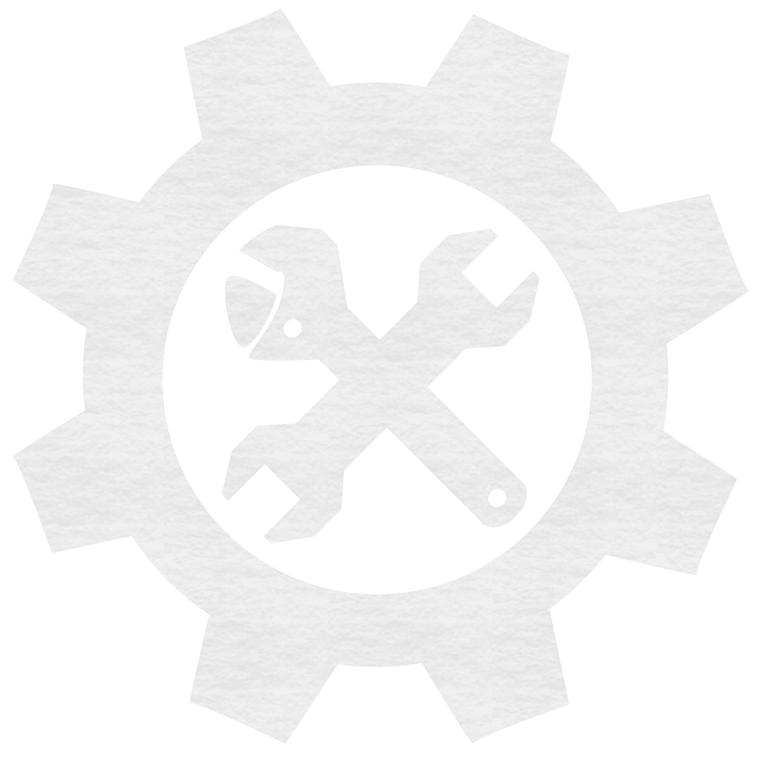 Transparent Icon of Cog and Spanners for Tools Theme