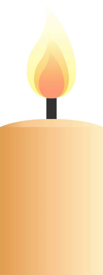 Transparent Background Minimalist Candle Flame with Warm Glow