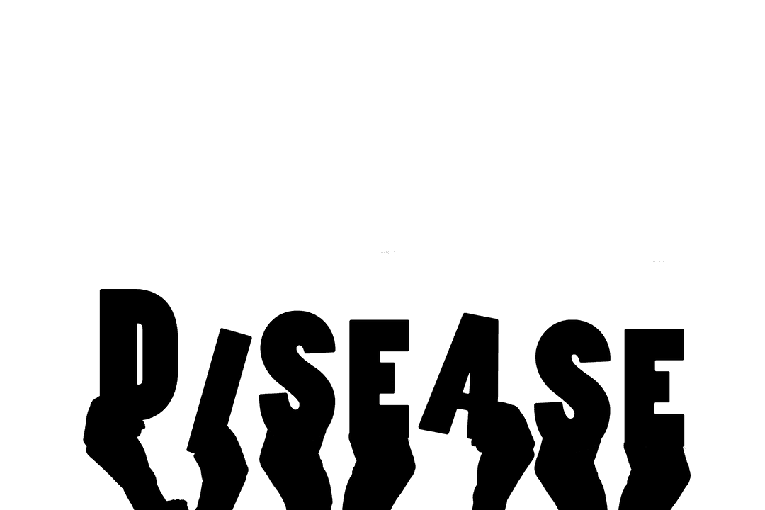 Transparent Hands Cradling Disease Concept Art on White