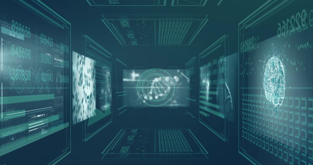 Digital Interface with Global Data Processing and Connectivity Themes