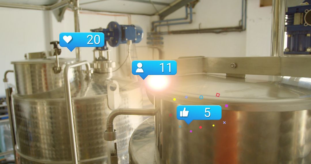 Digital Interaction Over Industrial Equipment Conceptual Visualization