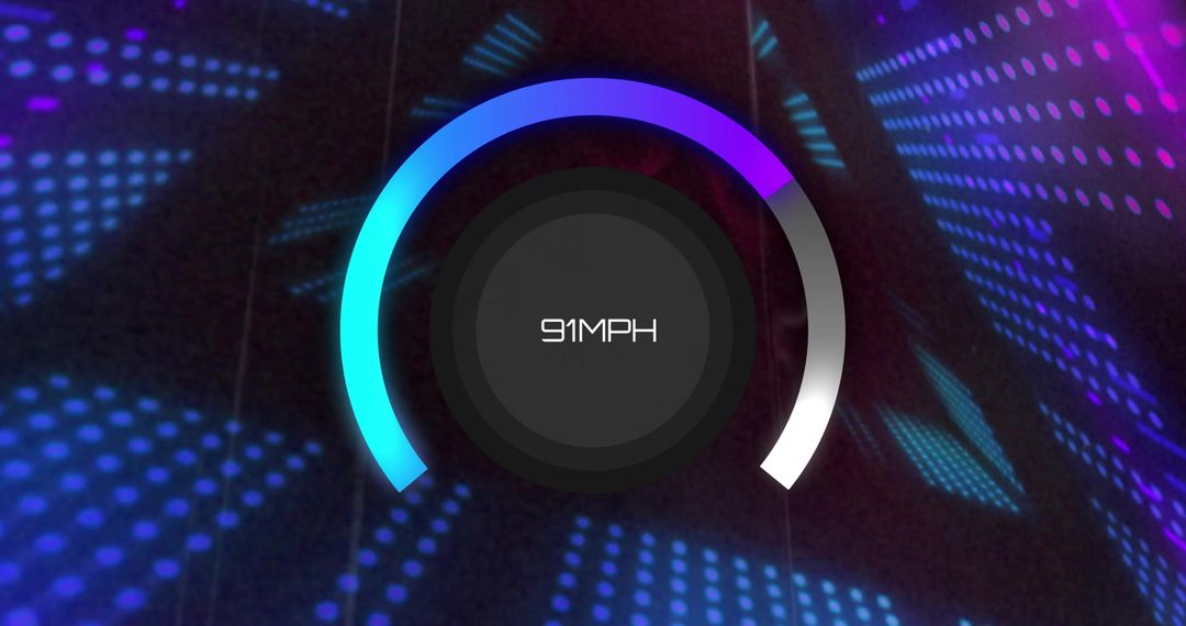 Futuristic Speedometer with Neon Light Patterns