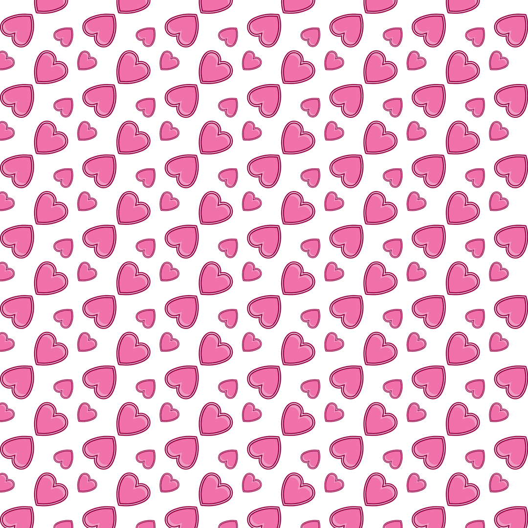 Pink Heart Pattern on Transparent Background Romantic Design