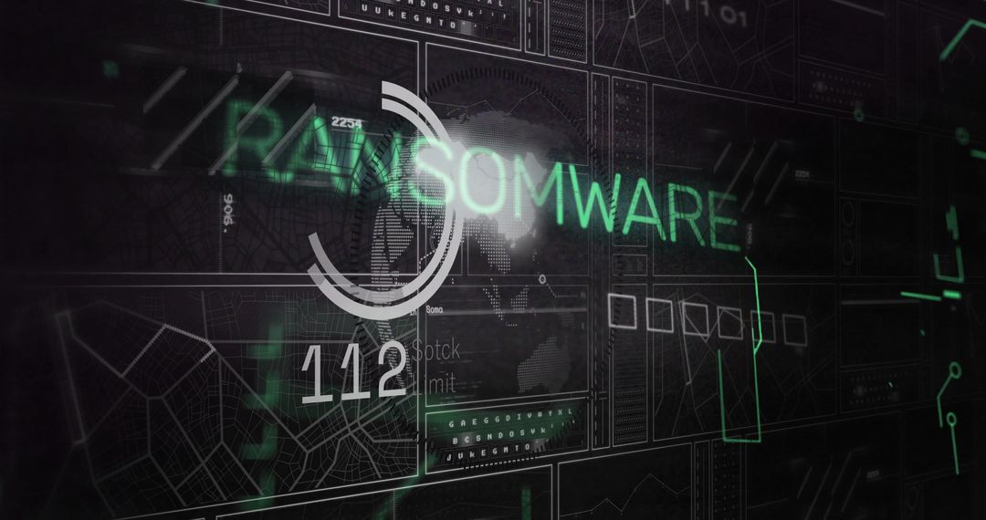 Digital Ransomware Threat on Data Network Screen