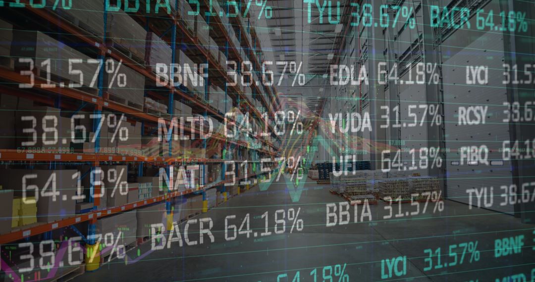 Digital Data Projection Over Modern Warehouse Interior