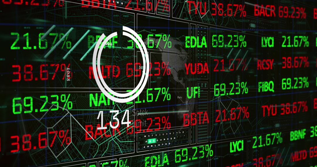 Holographic Interface Displaying Financial Stock Data
