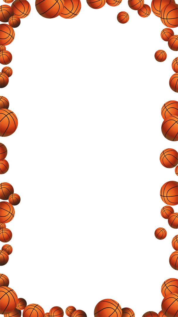 basketball decor creating dynamic three-dimensional transparent border - Download Free Stock Images Pikwizard.com