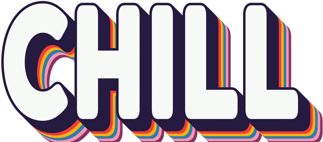 Chill Text with Transparent Retro Rainbow Shadow Design - Download Free Stock Images Pikwizard.com