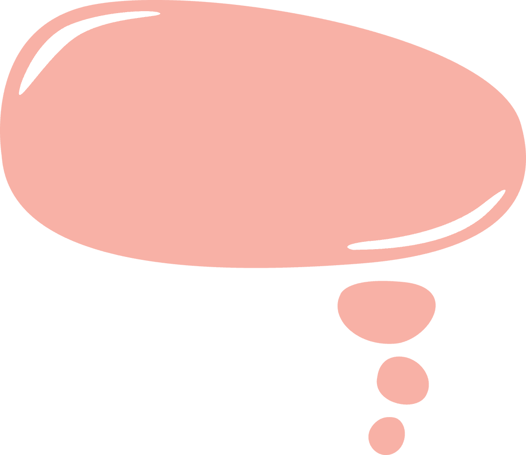 Pink Speech Bubble on Transparent Background with Copy Space