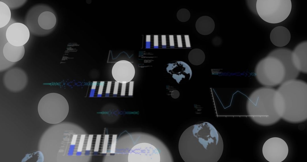 Futuristic Data Visualization with Digital Elements and Light Effects