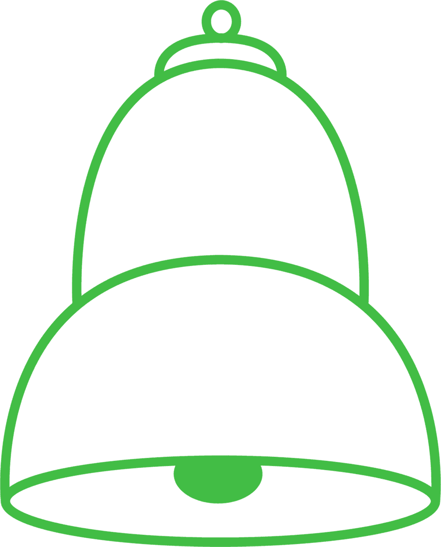 Green Bell Icon on Transparent Background