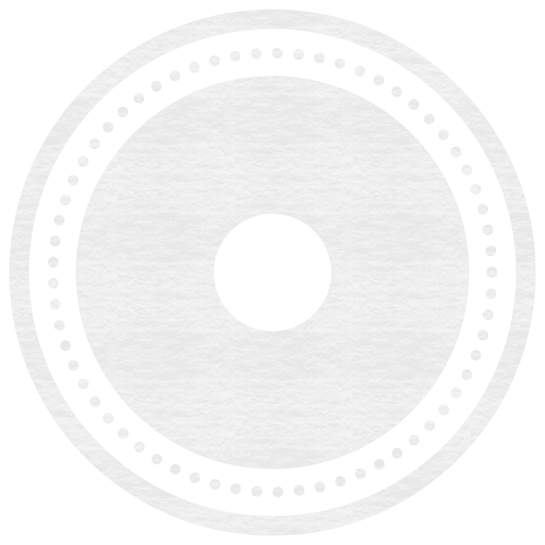 Understated white round shape with texture on transparent background