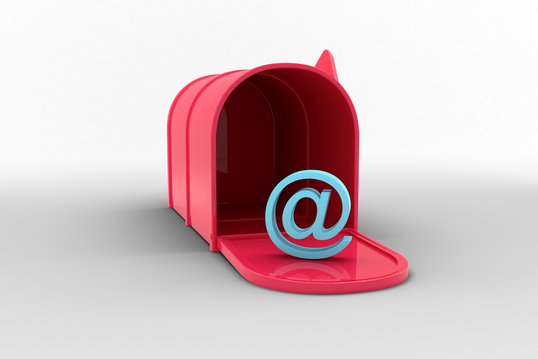 Digital At Symbol in Pink Open Mailbox Transparent Background - Download Free Stock Images Pikwizard.com