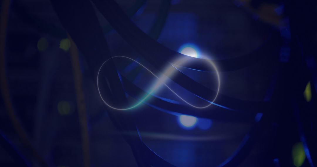 Neon Infinity Symbol with Computer Wires Conveying Endless Technology