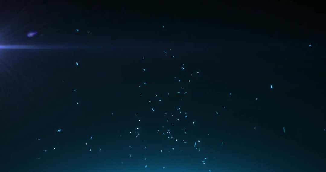 Abstract Neon Glowing Light Particles in Dark Space