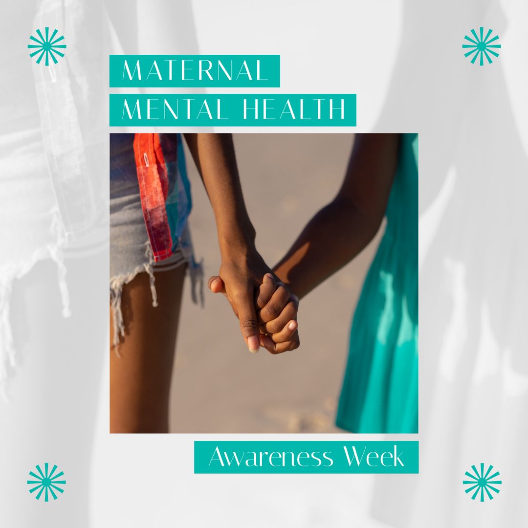 Mother and Daughter Holding Hands: Maternal Mental Health Awareness