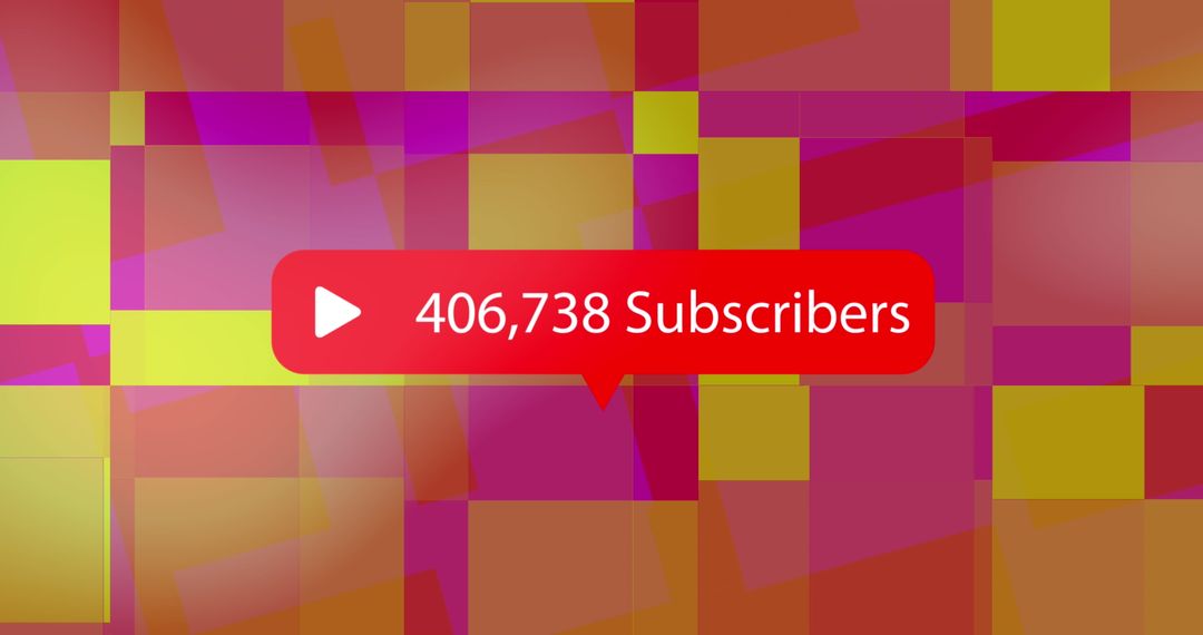 Animated Subscriber Button Over Abstract Geometric Background