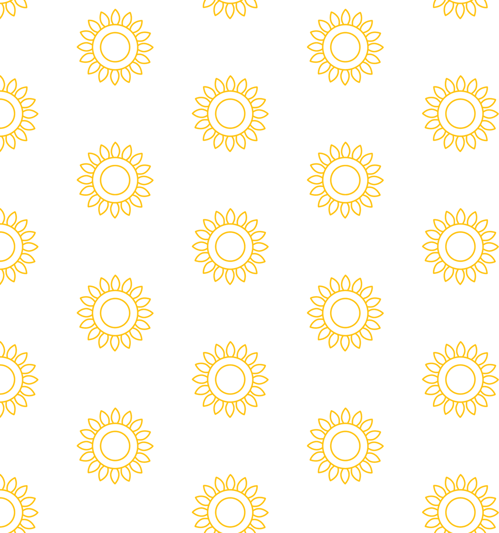 Yellow Geometric Flower Shapes on Transparent Background