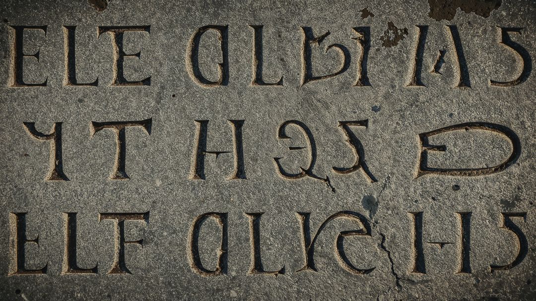 Ancient Stone Slab with Carved Latin Script at Archaeological Site