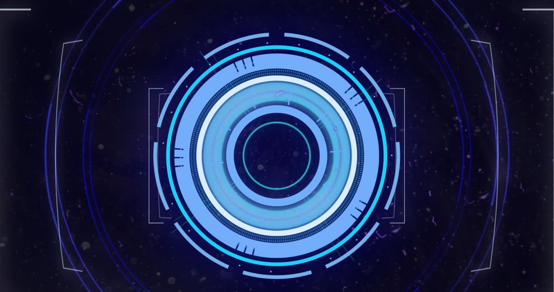 High-Tech Circular Digital Interface with Blue Glow