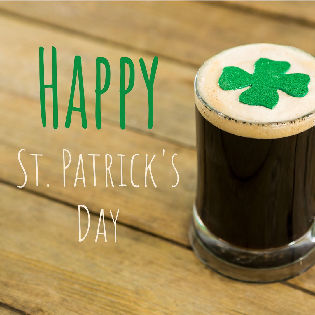St. Patrick's Day Celebration with Irish Stout and Shamrock