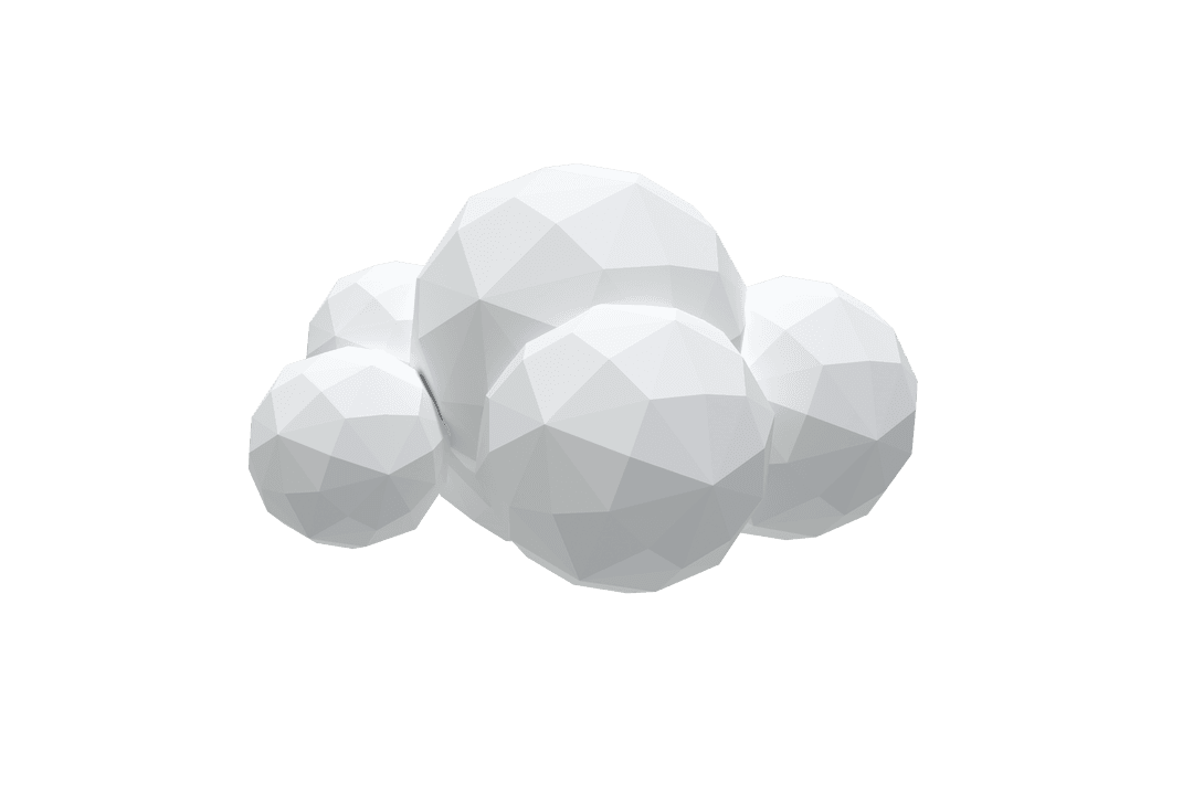 Abstract Polygonal Cloud with Geometric Shapes Transparent Background